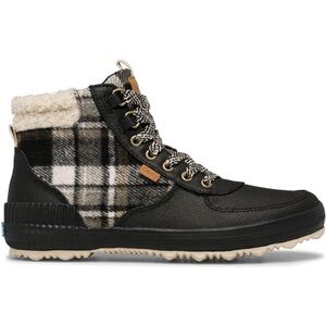 KEDS SIZE 10M SCOUT BOOT lll PLAID/BLACK. SOLE IS RUBBER,LACE UP,